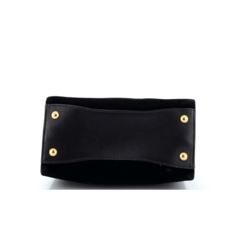 Prada Bibliotheque Tote Velvet and Leather Small Black - Picture 5 of 8